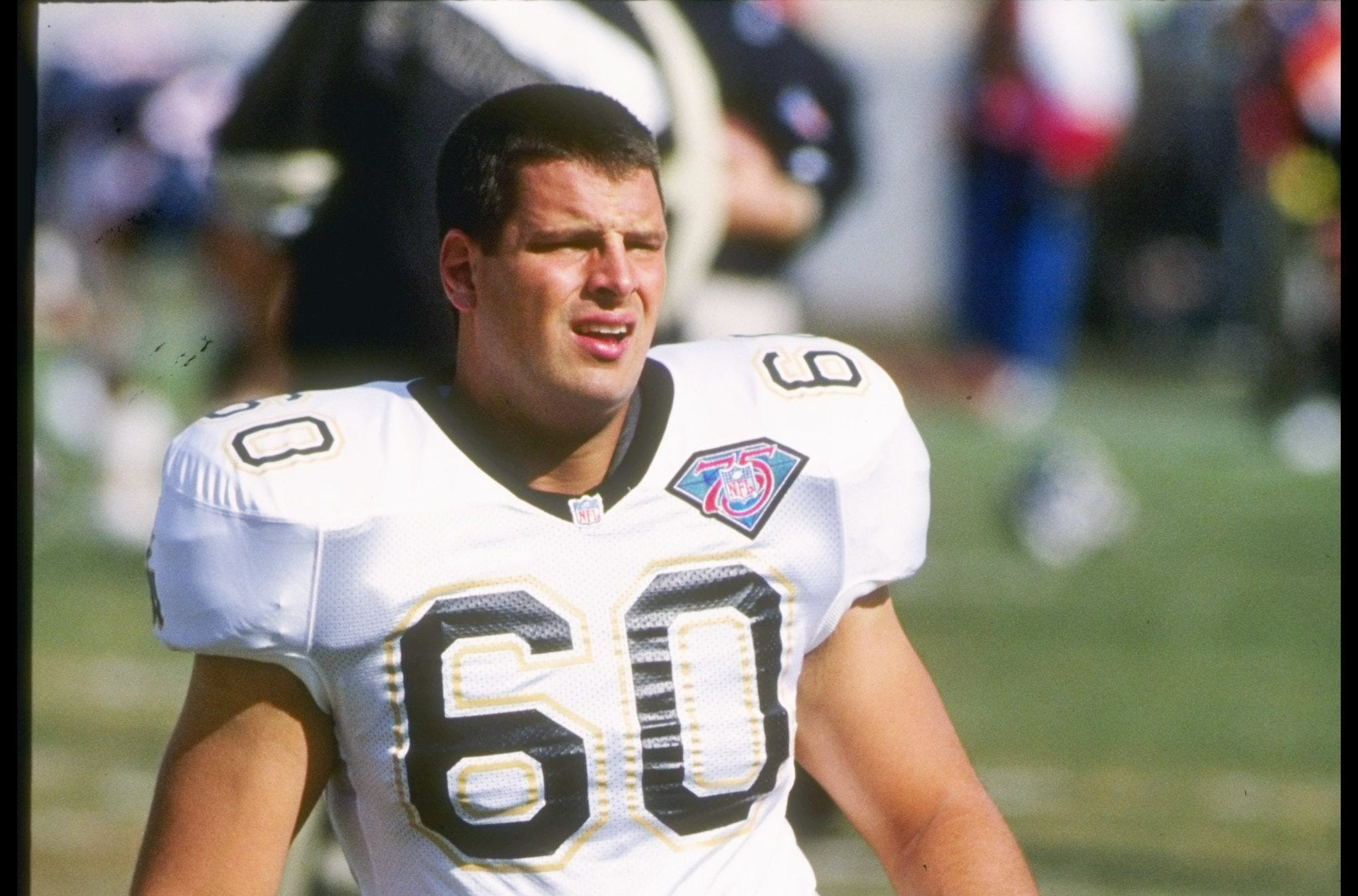9 Oct 1994: Offensive lineman Craig Novitsky of the New Orleans Saints stretches during the Saints 17-7 loss to the Chicago Bears at Soldier Field in Chicago, Illinois. Mandatory Credit: Jonathan Daniel /Allsport